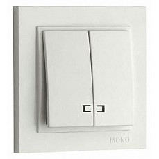 Выключатель двухклавишный с подсветкой mono electric despina 102-252525-103